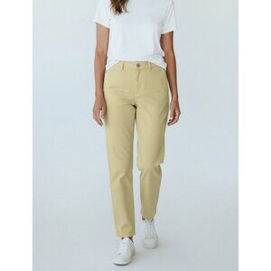 Christopher & Banks Womens Linen Blend Straight-Leg Pants Size 14 Lime Green